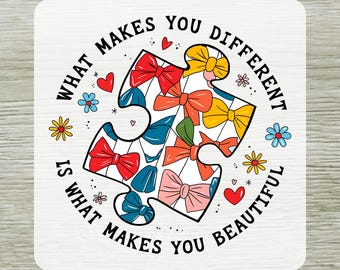 Autism Awareness DTF Transfer, Retro Floral Puzzle Ready To Press, Special Education T Shirt Transfer Iron on