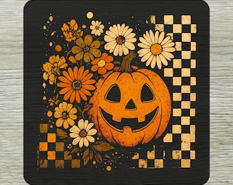 Boho Floral Pumpkin DTF Transfer Ready To Press, Vintage Halloween DTF Transfers for Shirts, Spooky Pumpkin Dtf Prints