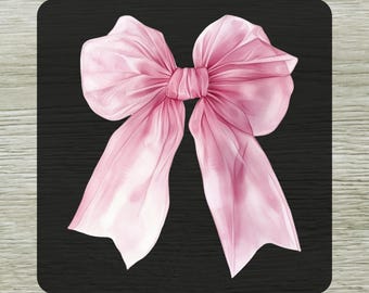 Pink Coquette Bow DTF Transfer, Girly Ribbon Shirt Print Ready To Press
