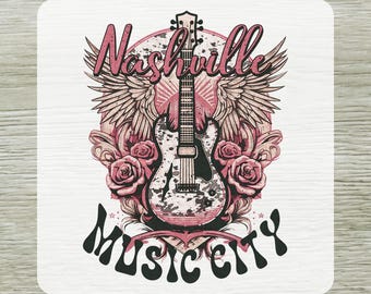 Nashville Music City DTF Transfer, Western Country Music Shirt Design Ready To Press