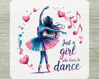 Ballet Dancer DTF Transfer: Glitter Pink Hearts, Ready to Press