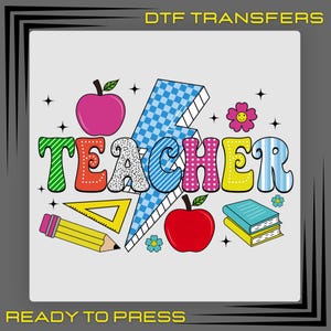 Preppy Teacher DTF Transfer, Teacher Life Ready To Press, School Shirt Design, Gift For Teacher, First Day Of School Dtf, Back to School Dtf