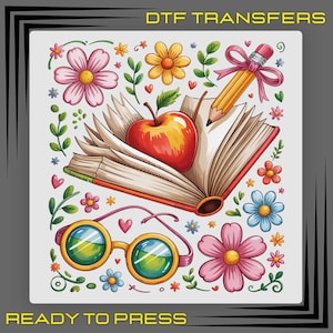 Boho Floral Back To School DTF Transfers, First Day Of School Ready To Press, Teacher Shirt Design, Gift For Teacher, Student Shirt Prints