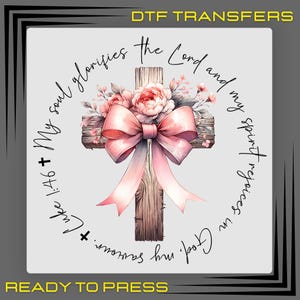Floral Cross DTF Transfer: Christian Easter Design, Ready To Press