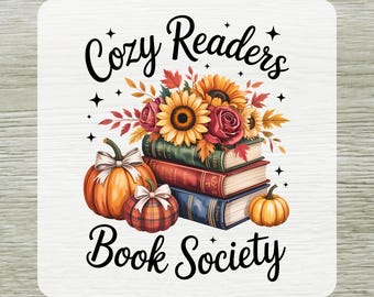 Cozy Readers Book Society DTF Transfer, Book Lover Fall Ready To Press, Boho Pumpkin Book Shirt Design Iron-on