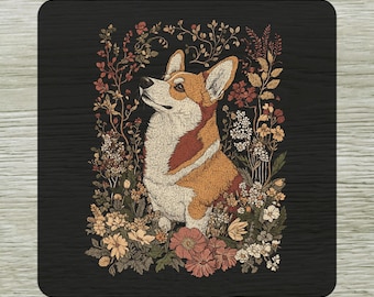 Vintage Dog DTF Transfer, Boho Wildflowers Shirt Design Ready To Press