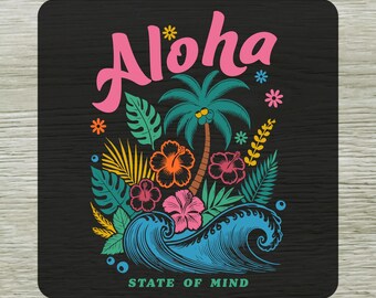 Aloha Hawaii DTF Transfer Ready To Press, Tropical Summer DTF Transfers for Shirts, Hawaii Summer Beach Dtf Print