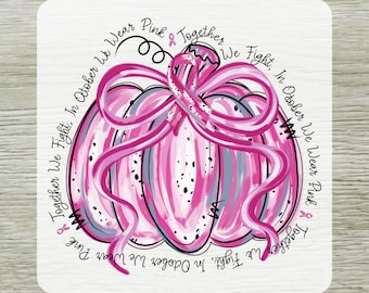 Breast Cancer Awareness Pumpkin DTF Transfer Ready To Press, Pink Ribbon DTF Transfers for Shirts, In October We Wear Pink Dtf Print