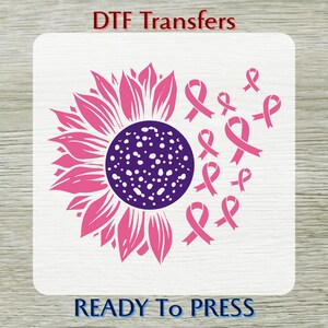 Breast Cancer Awareness DTF Transfer: Sunflower Coquette Design