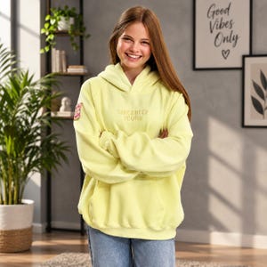 Inspired Sincerely yours Matter Salish Hoodie Yellow - Handmade Embroidery Pullover Sweatshirt