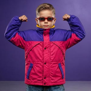 Kid's Oliver Tree Rave Inspired Jacket - Color block 90s Retro Windbreaker Cosplay Costume