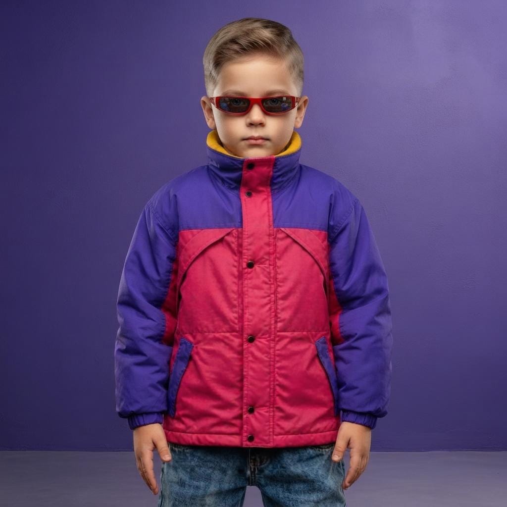 Kid's Oliver Tree Rave Inspired Jacket - Color Block 90s Retro