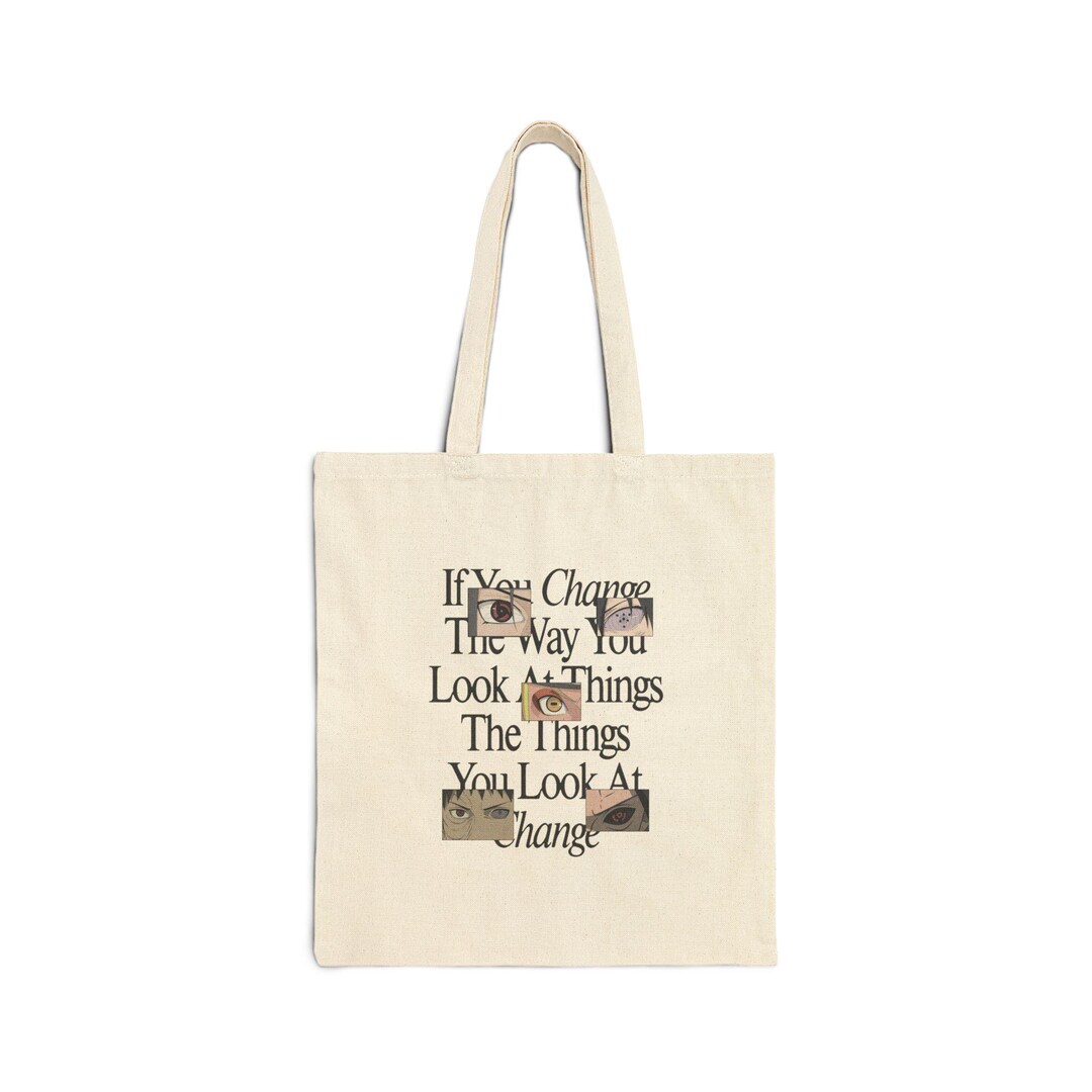 Anime Eyes Canvas Tote Bag, Naruto Itachi Sasuke Quote, Perfect Gift ...