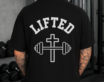 Jesus Workout Shirt Lift Heavy Pray Hard | Christian Gym Tee Lifted | Comfort Colors Faith Based Gift