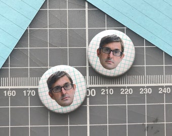 Louis Theroux button badge