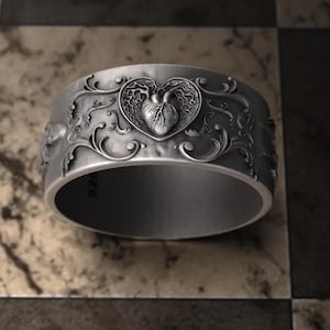 Till Death Ring Skeleton Design Lovers Band Sterling Silver Gothic Style Romantic Gift