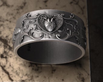 Till Death Wedding Ring, Sterling Silver Skeleton Gothic Ring for Lovers, Silver Lovers Ring, Perfect Romantic Gift for Lover, Promise Ring