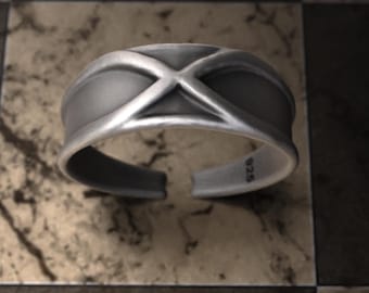Eternal Dragon Time Ring, Sterling Silver Adjustable Ring, Goku Inspired Black Time Ring, Black Goku Ring, Unique Antique Cartoon Jewelry