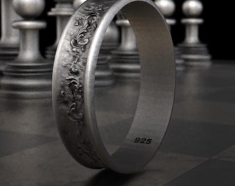 Yggdrasil Tree of Life Silver Ring, Celtic Mythology Band, Vintage Viking Wedding Ring for Men, Unique Promise Ring, Silver Promise Ring