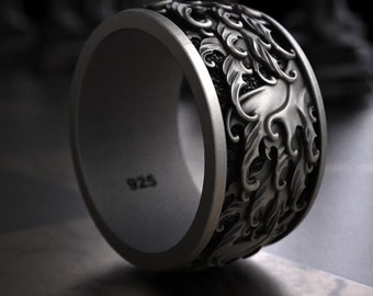 Japanese Wave Pattern Ring, Traditional Japanese Art Jewelry, Unique Wedding Band, Timeless Japanese Design, Inspired by Japanese Culture