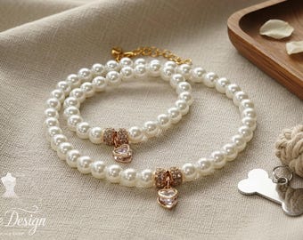 Glam Pearl Pet Collar – Luxury Custom Necklace for Cats & Dogs