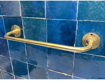 Unlacquered Brass Towel Bar: Vintage Bathroom Decor