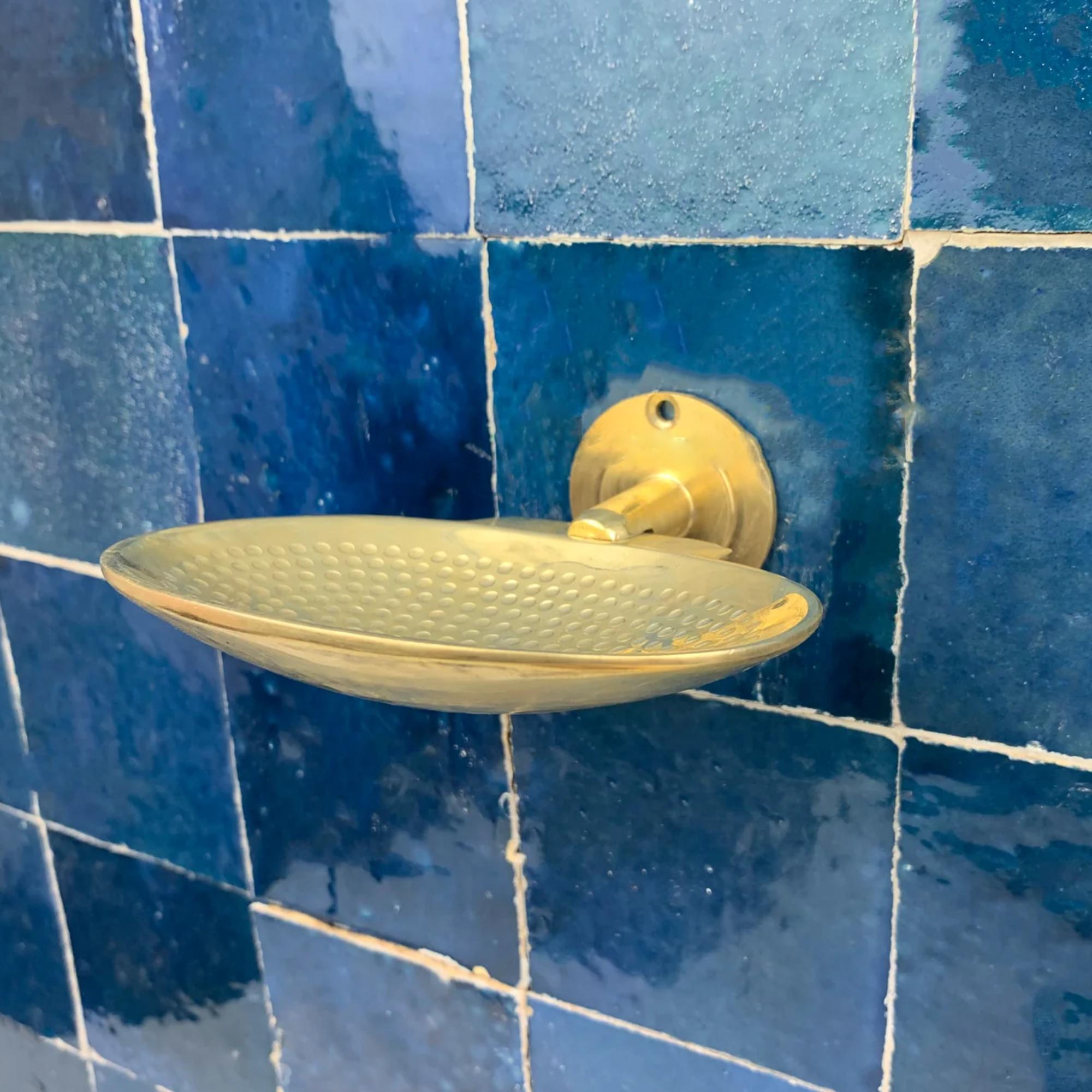 Unlacquered Brass Soap Dish: Hand-Hammered Moroccan Bathroom Decor