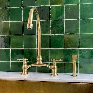 Kitchen Faucet of unlacquered brass, antique brass faucet, wall mount faucet, brass kitchen sink faucet, faucet for kitchen,vanity faucet