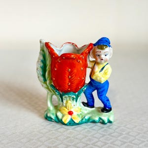 ヴィンテージ セラミック ピクシーエルフ プランター：ミッドセンチュリー ジャパン コテージコア インテリア