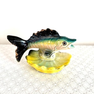 アンティーク魚モチ-フにしたヴィンテージ木彫りウォールミラー 日本 Etsy - 手描きの航海風壁飾り | ヴィンテージ木製魚ミラー 鏡