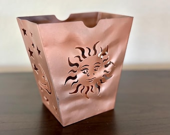 Vintage Bronze Sun & Moon Candle Holder – Celestial Partylite Luminary