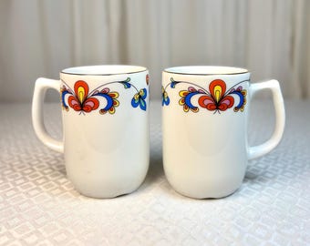 Scandinavian Coffee Cup, Farmers Rose, Porcelain Mug