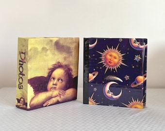Vintage fotoalbum | Whimsygoth ängel + himmelsk sol måne stjärnor