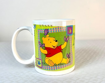 Taza vintage de Winnie the Pooh, taza de café de Disney de los 90, Kidscore Cartoon