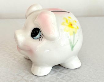 Vintage spaarpot handbeschilderd antropomorf