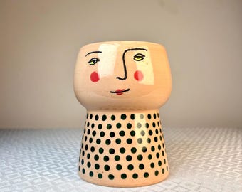 Face Planter Stoneware Polka Dot