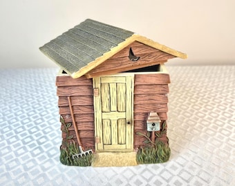 Vintage Cottage Schmuckschatulle | Rustikale Gartenhütte Andenken