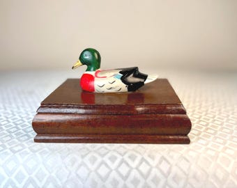 トリオ黒漆手描き木製アヒルの小物入れジュエリーボックスタイ - Etsy 日本