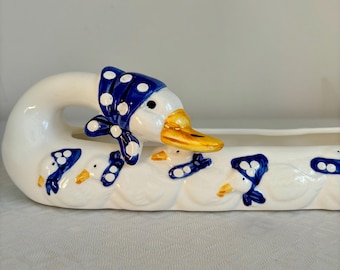Vintage APEX Swan Cracker Dish – Farmhouse Swan Bowl, Cottagecore Trinket Dish, Jewelry Holder, Soap Tray, Vanity Organizer, Country Chic