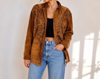 Vintage Patchwork Leather Jacket • Bohemian Coat