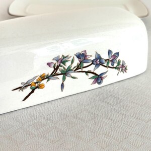 Vintage Butter Dish Woodhill Covered , Floral Porcelain image 4