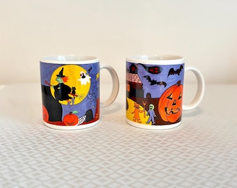 Vintage Halloween Mugs Set – 1990s WCL Trick-or-Treat Coffee Cups