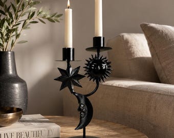 Vintage candle holder celestial