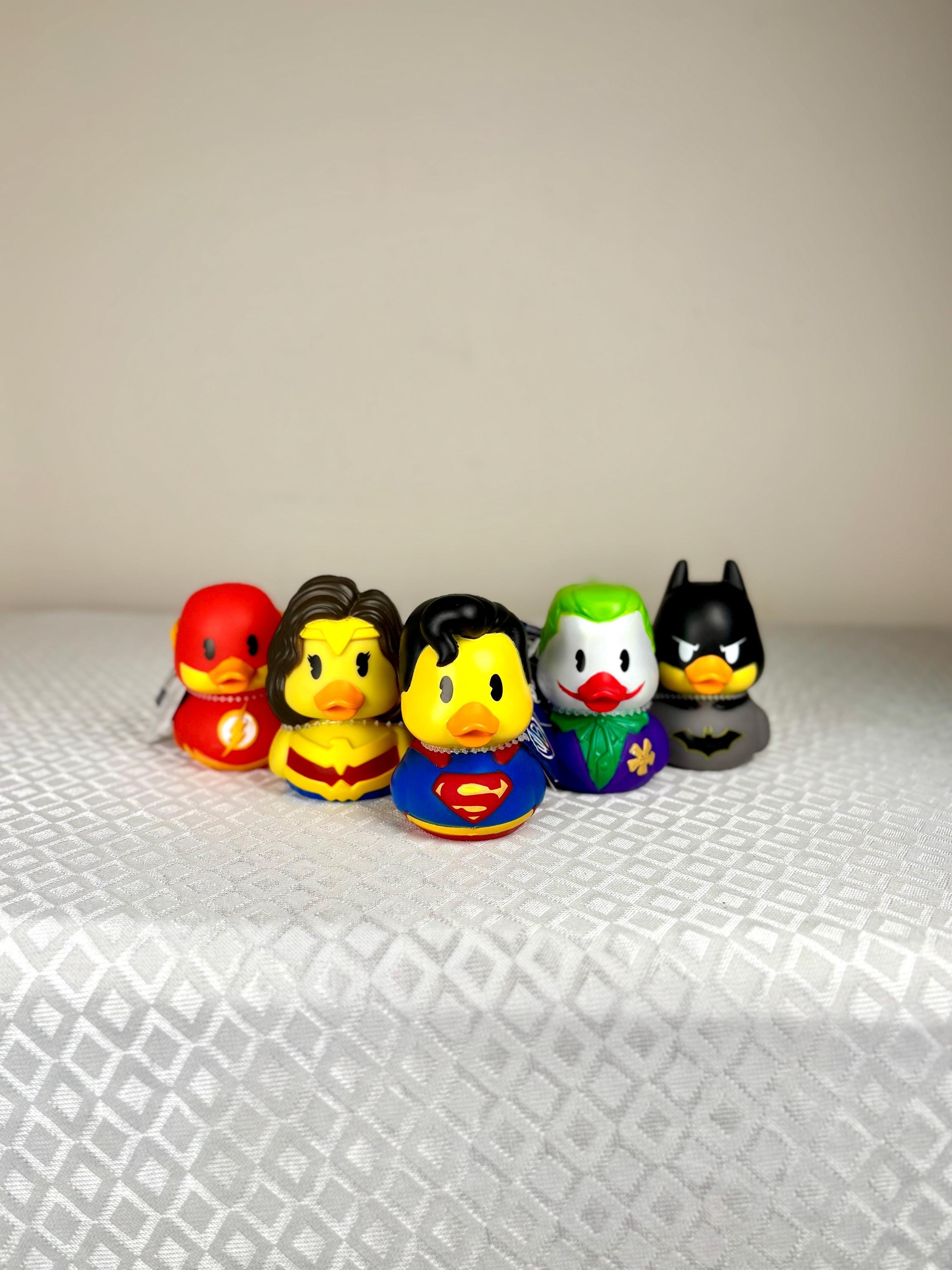 DC Comics Rubber Duck Set Superman Flash Joker Batman Collectible