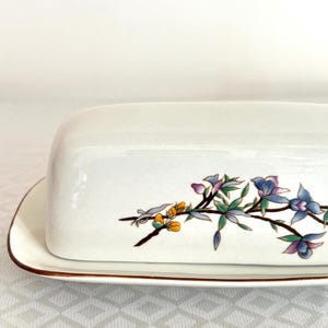 Vintage Butter Dish Woodhill Covered , Floral Porcelain image 7