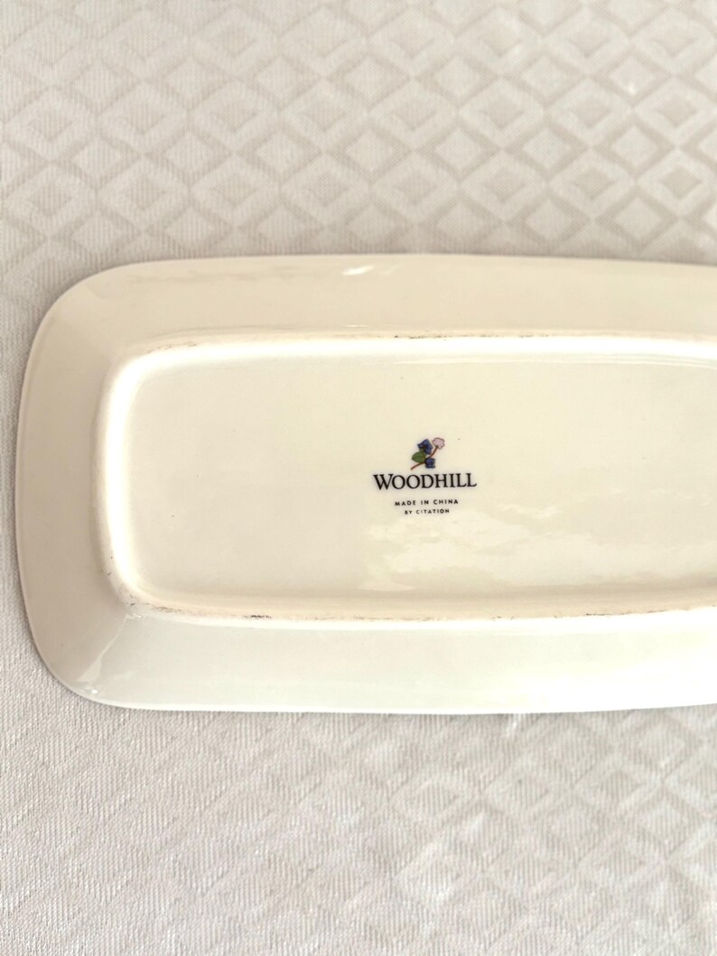 Vintage Butter Dish Woodhill Covered , Floral Porcelain image 9