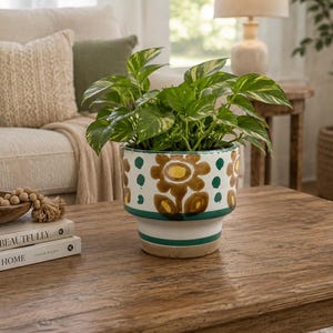 Vintage BPF Heffen Belgium Planter, Ceramic Pot