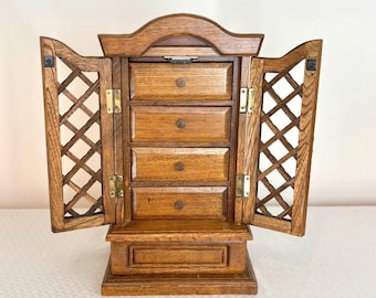 Vintage Japanese Armoire Jewelry Box | Wood