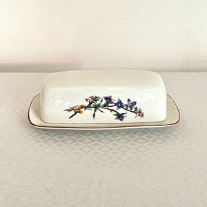 Vintage Butter Dish Woodhill Covered , Floral Porcelain image 8