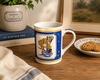Vintage Virgo Tasse, Französische Sternzeichen Kaffeetasse Vierge